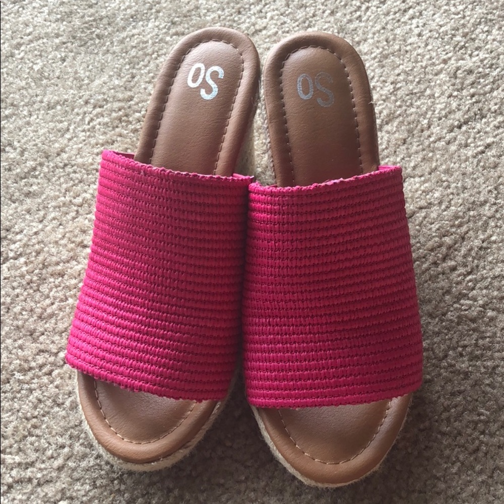 Hot Pink Wedge Sandals